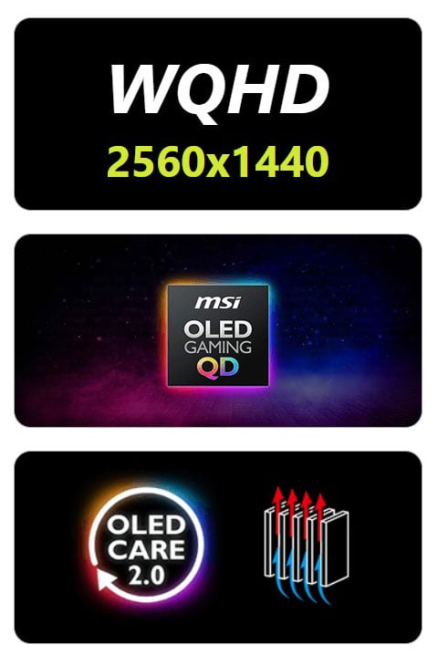 MSI MAG 272QPW QD-OLED X28 QD-OLED 2560 x 1440 (QHD) Gaming Monitor