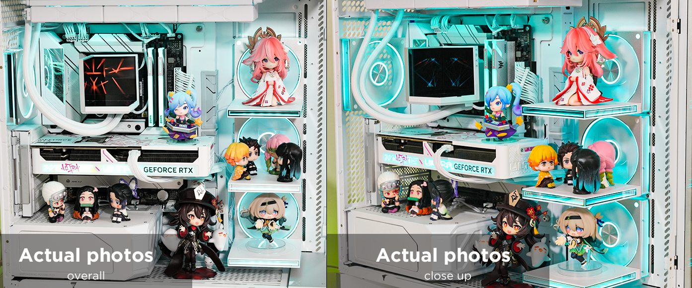 PC Case ARGB Square Figurine Shelf, Figure Stand
