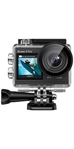 AKASO Brave 4 4K30fps 20MP WiFi Action Camera Ultra Hd with EIS 131ft  Waterproof Camera Remote Control 5xZoom Underwater Camcorder with 2  Batteries