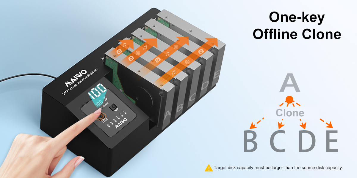 2.5/3.5in HDD/SSD SATA 5 Bay Hard Drive Docking Station