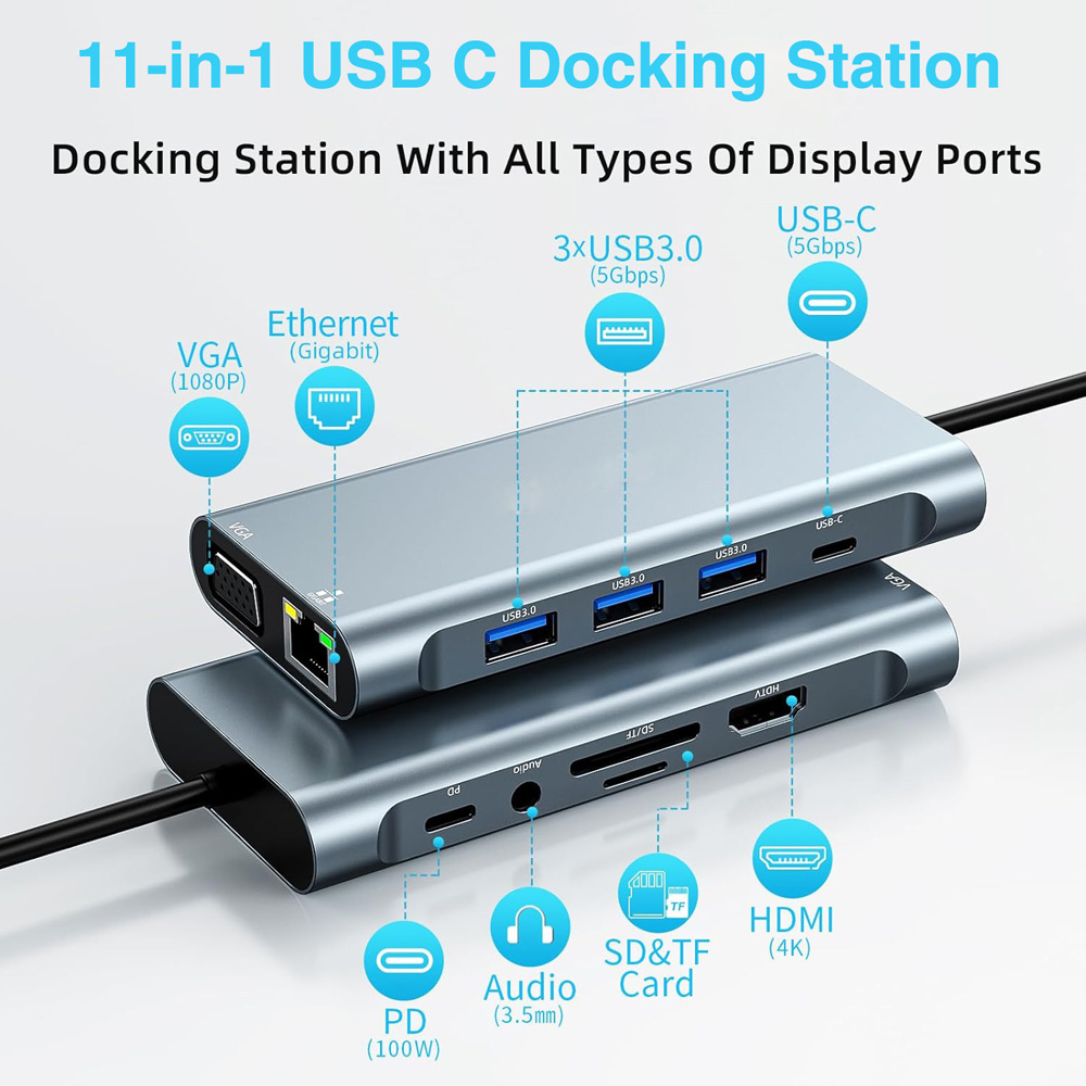 11-in-1 Multiport Laptop Docking Station