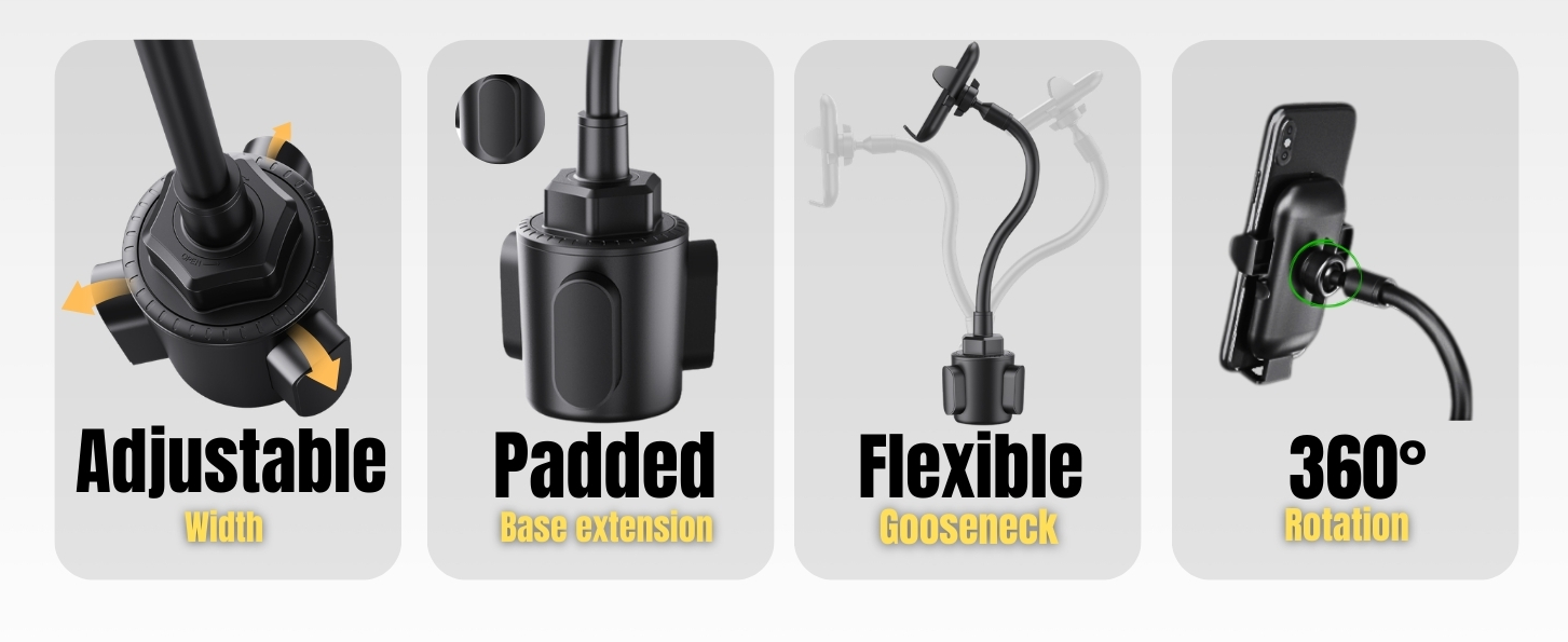 flexible cup holder phone mount