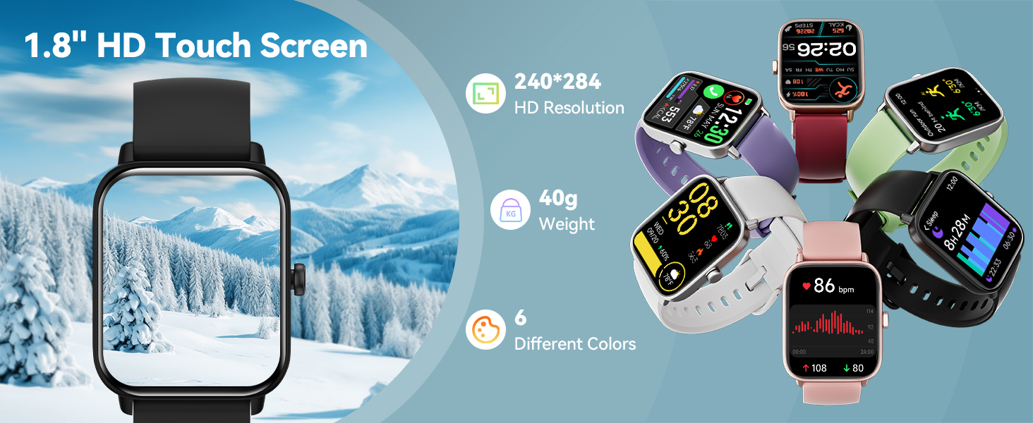 1.8 Inches Bluetooth Smart Watch for Women with Alexa Voice