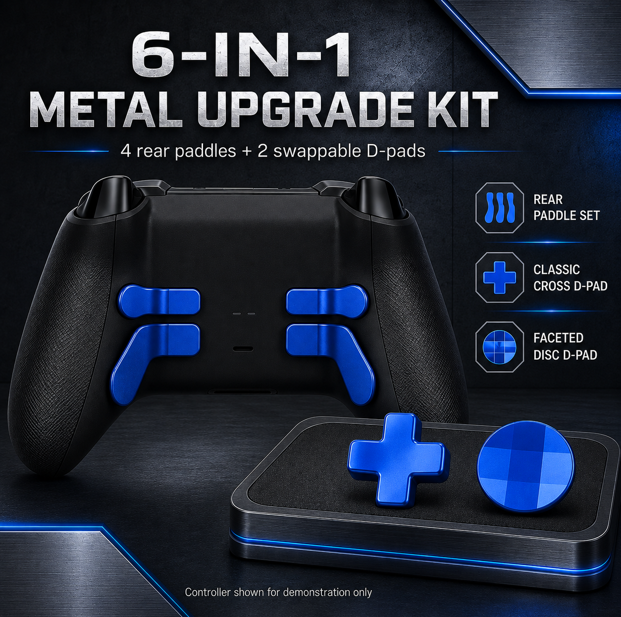 blue xbox elite upgrade kit, 6 in 1 controller accessory kit