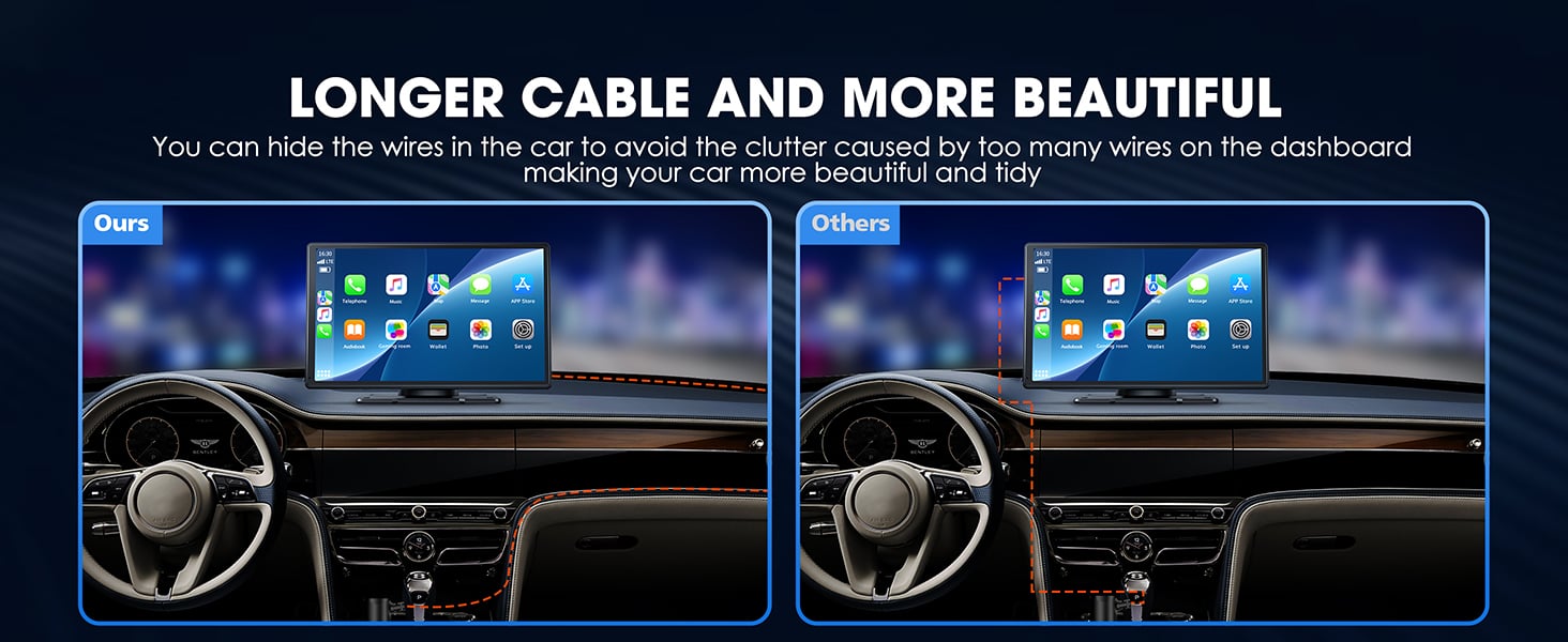 Wireless Apple CarPlay & Android Auto, 9-Zoll Tragbares Autoradio  Kabelloses Carplay mit Rückfahrkamera, HD IPS Touchscreen, Bluetooth 5.0,  Freisprechfunktion, Siri/FM/Google/GPS/Apple Airplay/AUX : :  Elektronik & Foto