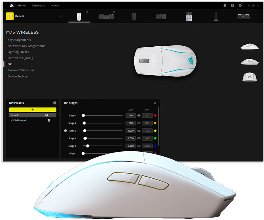 Corsair M75 Wireless RGB Lightweight FPS Gaming Mouse