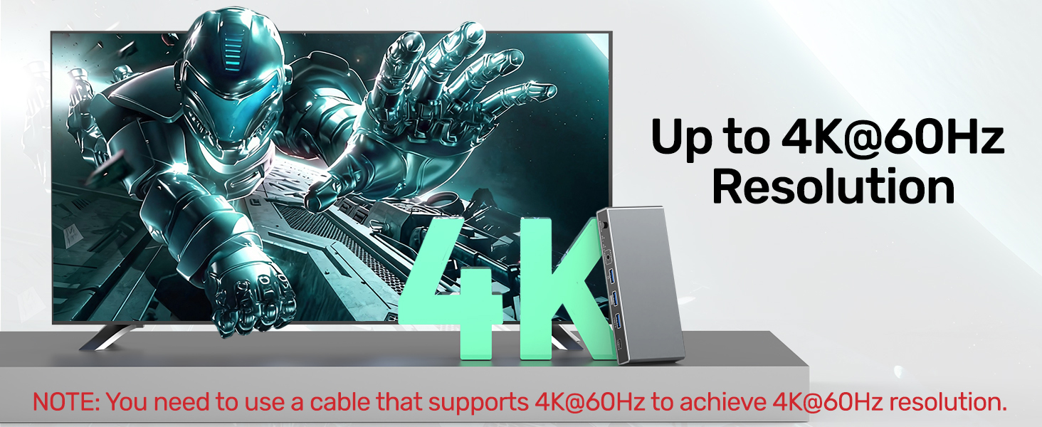 USB-C + HDMI KVM Switch 2 in 1 Out with 3 USB A+1 USB C 3.0 Ports, 4K@60Hz Aluminum HDMI KVM Switch