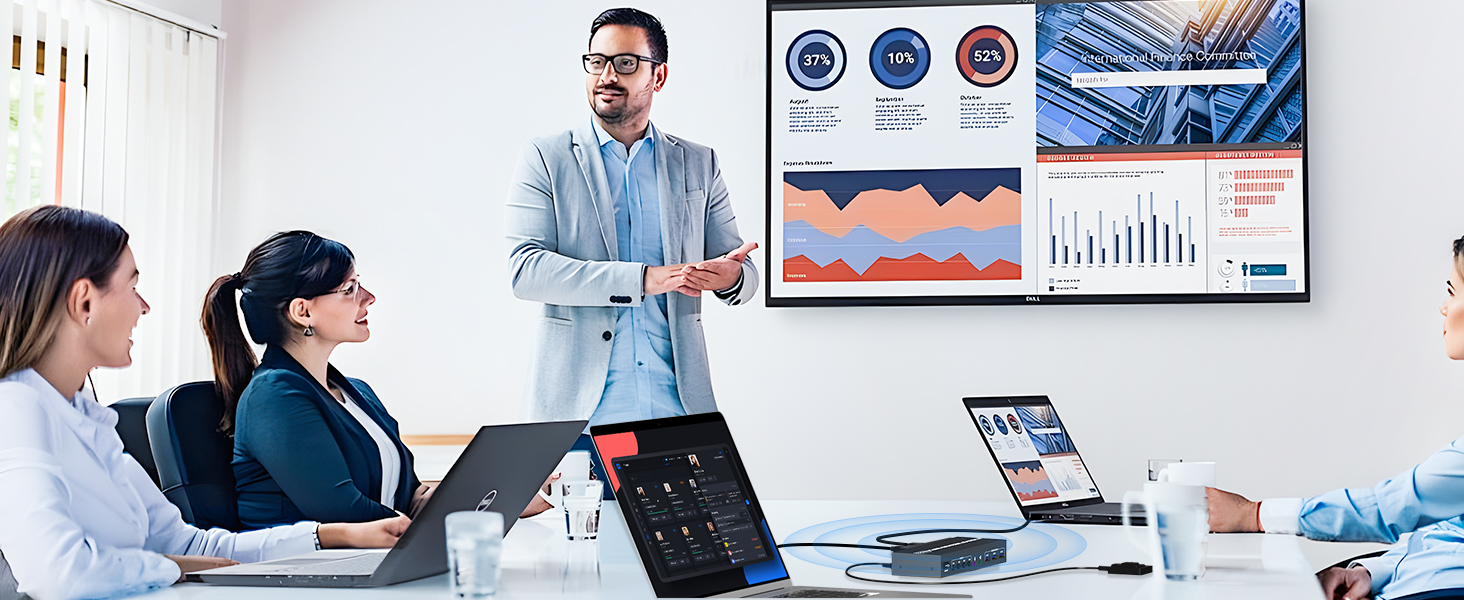 HDMI DisplayPort KVM Switch 4 Computer 2 Monitors, 4K@60Hz Dual Monitor KVM Switch 4 Port