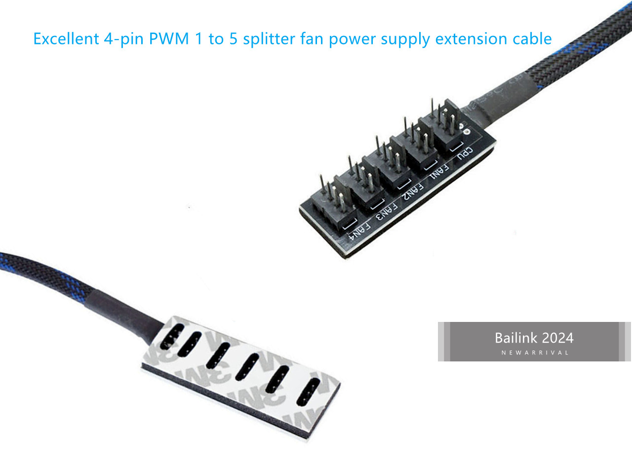 Excellent 4-pin PWM 1 to 5 splitter fan power supply extension cable for PC computer motherboard fan
