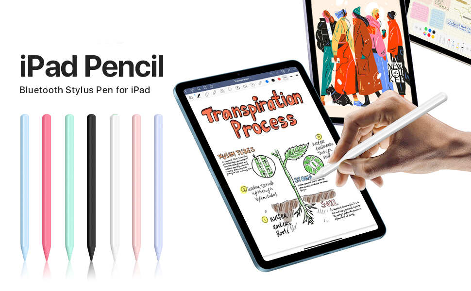  iPad Pencil 2nd Generation with Magnetic Wireless Charging,  Apple Pencil 2nd Generation, Smart Pen Compatible with iPad Pro 11 in  1/2/3/4, iPad Pro 12.9 in 3/4/5/6, iPad Air 4/5, iPad Mini