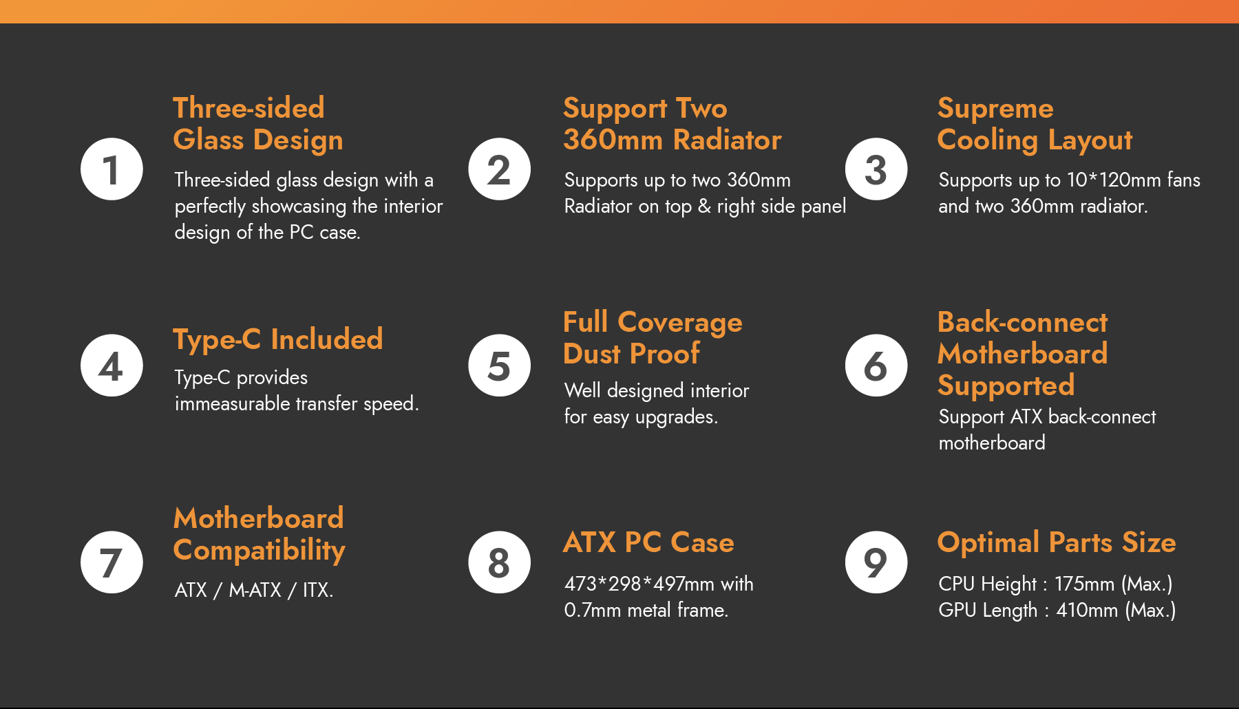 darkFlash DY470 PC Gaming Case Black