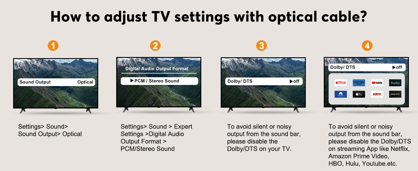 Wohome Sound Bar for Smart TV with Wired Subwoofers