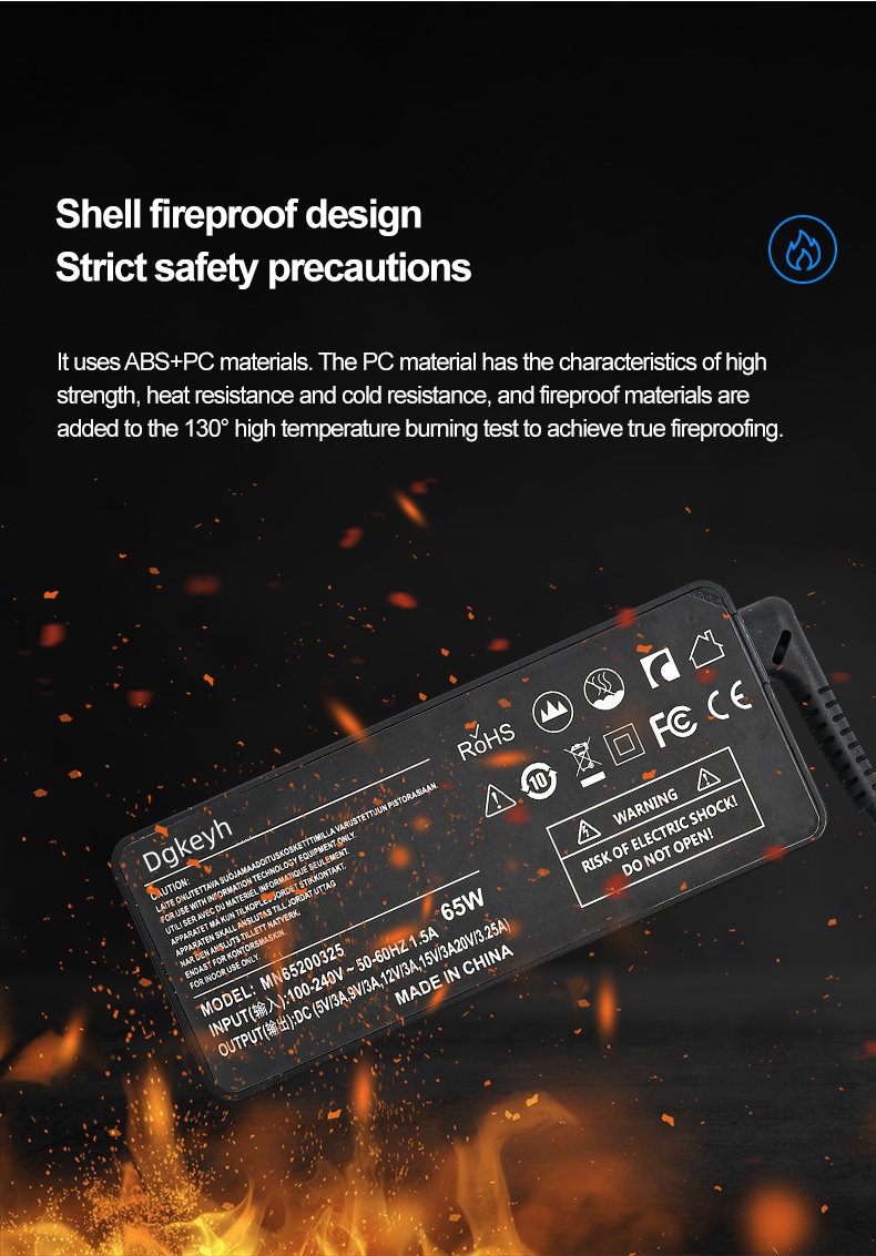 Suitable for Lenovo HP Asus Acer Dell and other 65W Type-C USB-C laptop charger Adapter