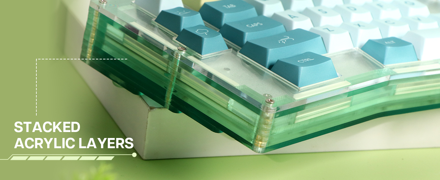 EPOMAKER Alice QMK/VIA Gasket-Mounted hot-swappable Acrylic Wired  Mechanical Keyboard DIY kit with Amazing RGB Backlights,Compatible with  Windows/Mac (Green) Gaming Keyboards