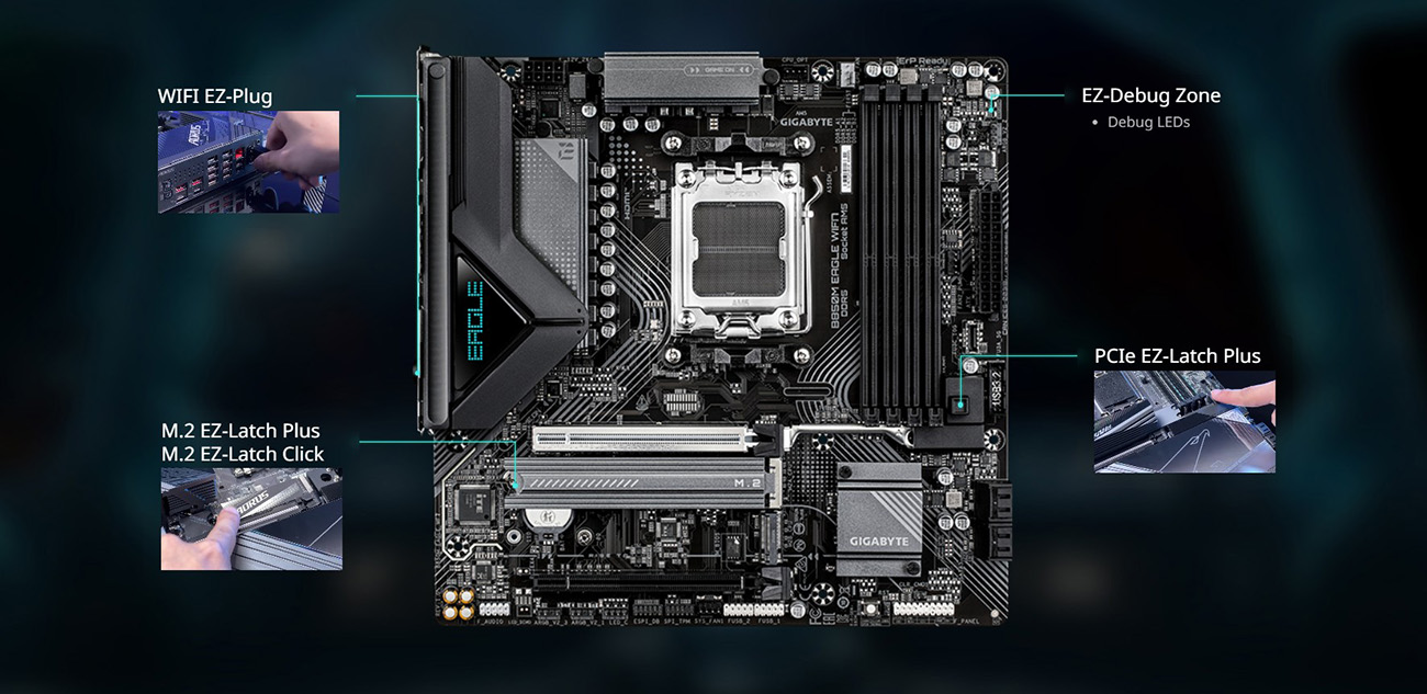 GIGABYTE B850M EAGLE WIFI7 AMD AM5 mATX Motherboard