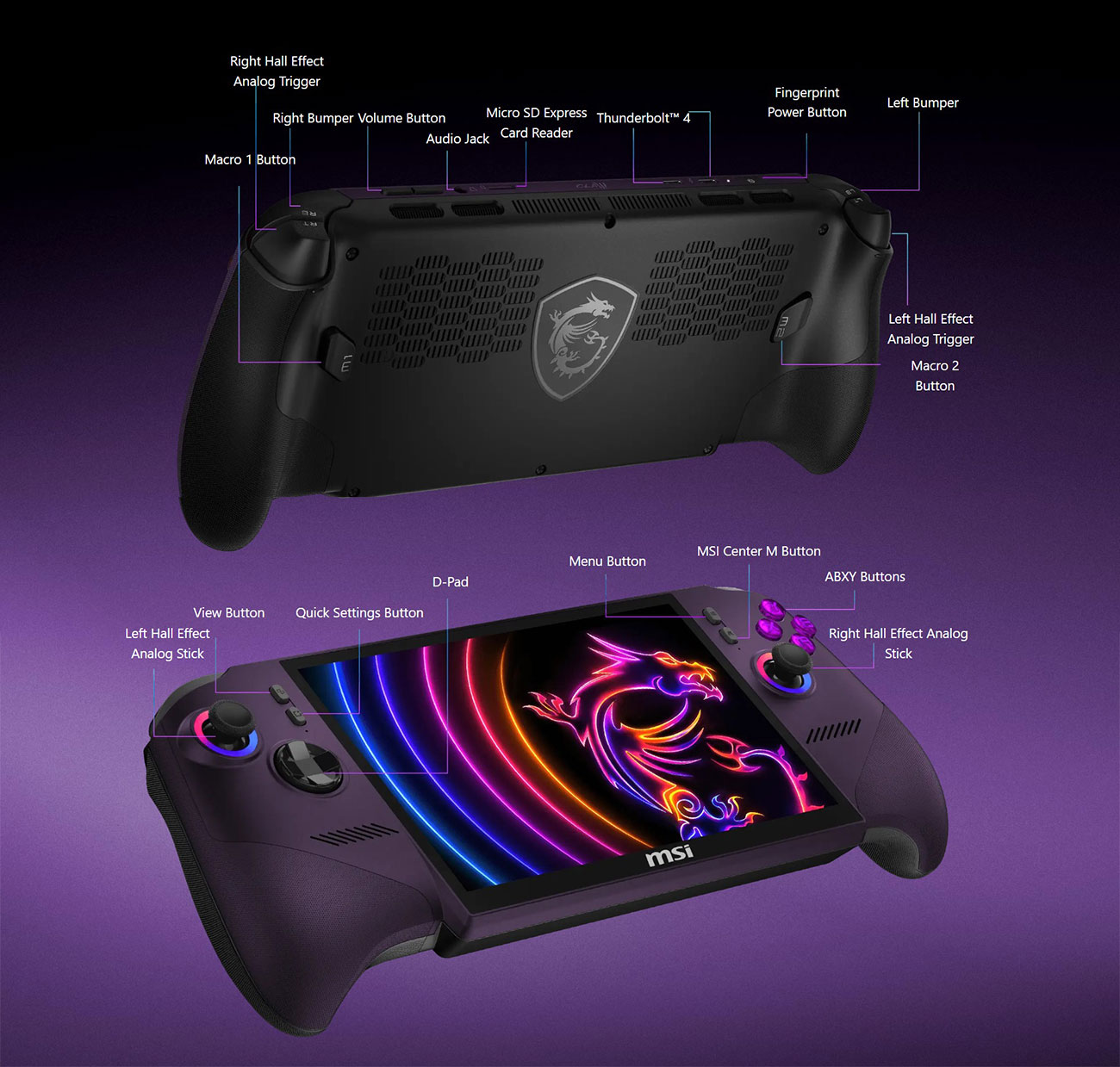 MSI CLAW 8 EX AI+ CG3EM Gaming Handheld