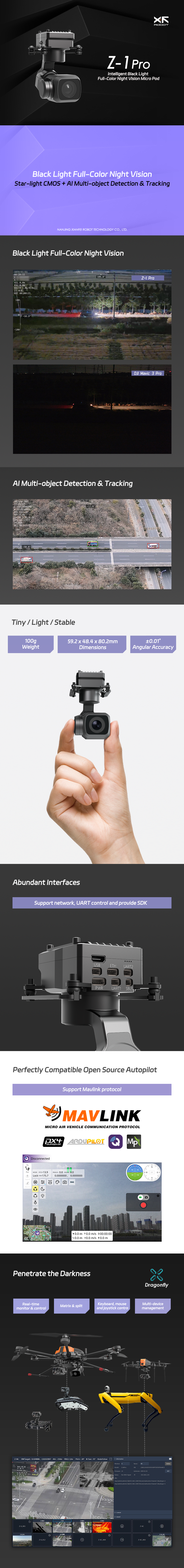XF Robot-Z-1Pro Intelligent Black Light Night Vision Micro Pod