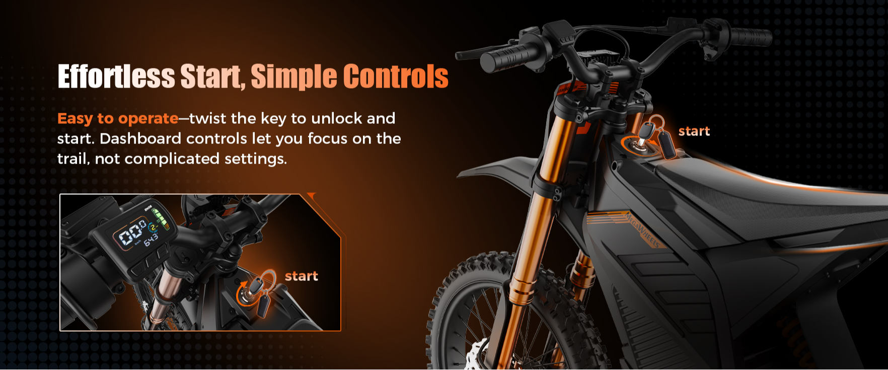 MEGAWHEELS D2 Pro dirt bike easy to start