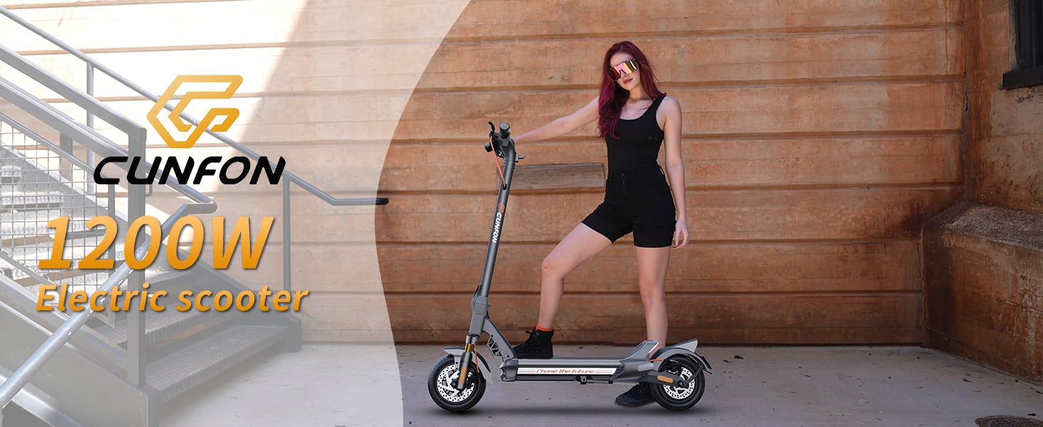 CUNFON Electric Scooter, 1200W Motor, 34 Miles Long Range & 30 MPH, w/t  10.5 Tires, Disc Brake & Electric Brake, Keyless Commuting E-Scooter for  Adults 