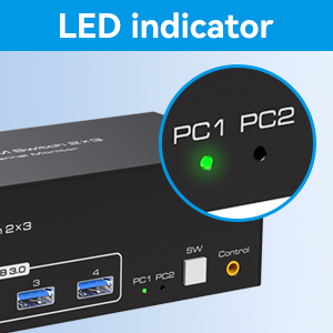 HDMI Displayport KVM Switch has Indicator Design