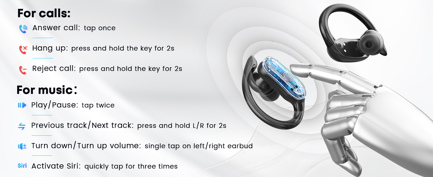 Wireless Earbuds Bluetooth 5.4 Headphones, 54H Playtime Stereo Earphones with Noise Cancelling Mic