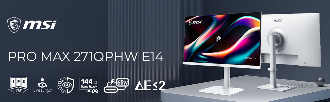 MSI PRO MAX 271QPHW E14 Computer Monitor banner