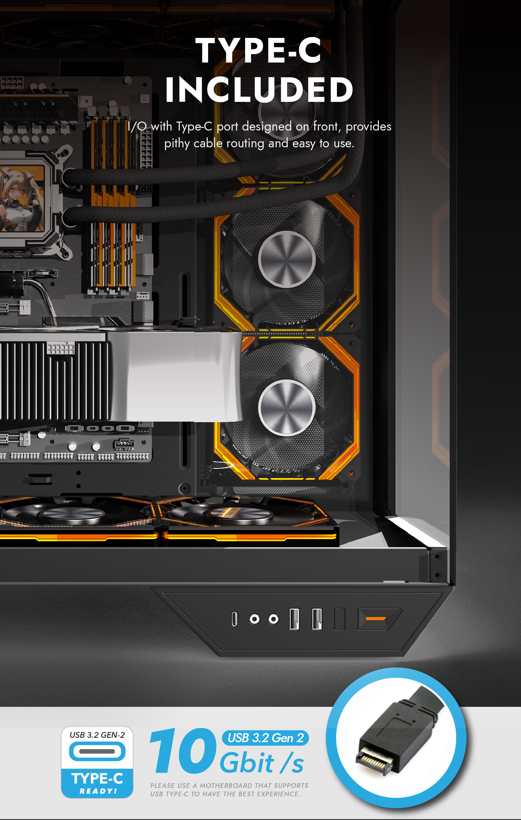 darkFlash DY470 PC Gaming Case Black