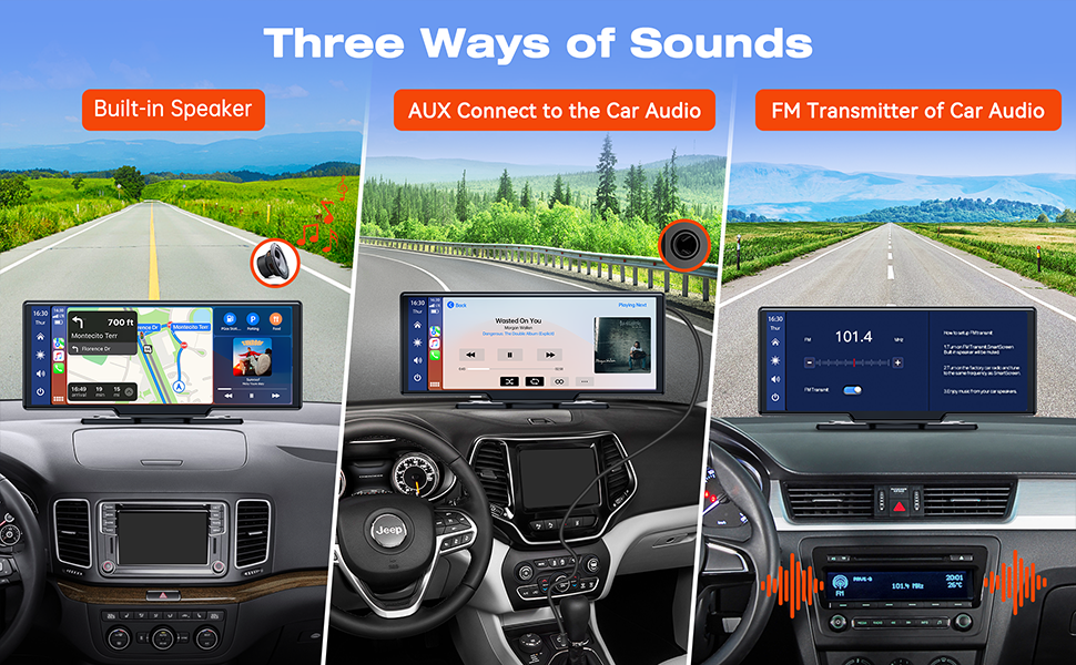 9.26 Portable Car Stereo for Wireless Apple Carplay Android Auto with HD  Touch Screen Drive Play Car Radio Receivers Bluetooth5.0, AirPlay, GPS