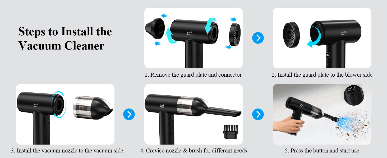 steps to install the vacuum cleaner