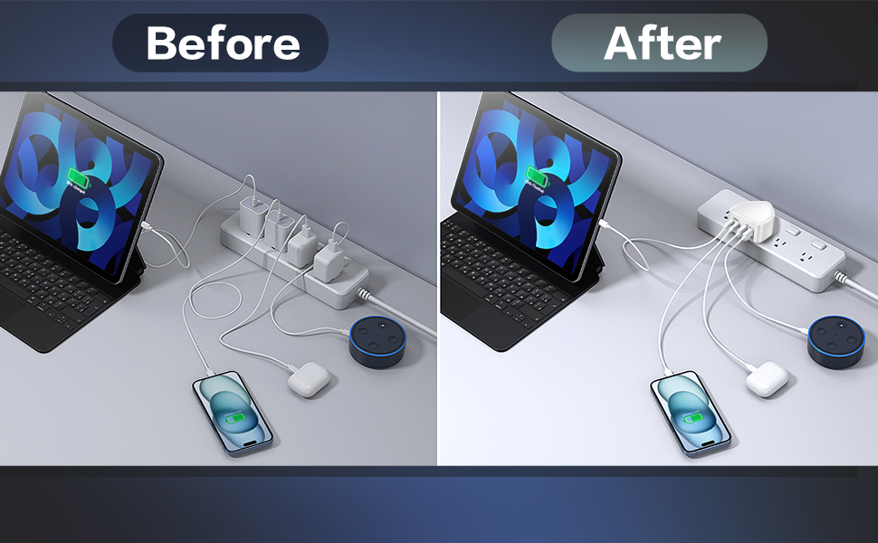 4 port charger block