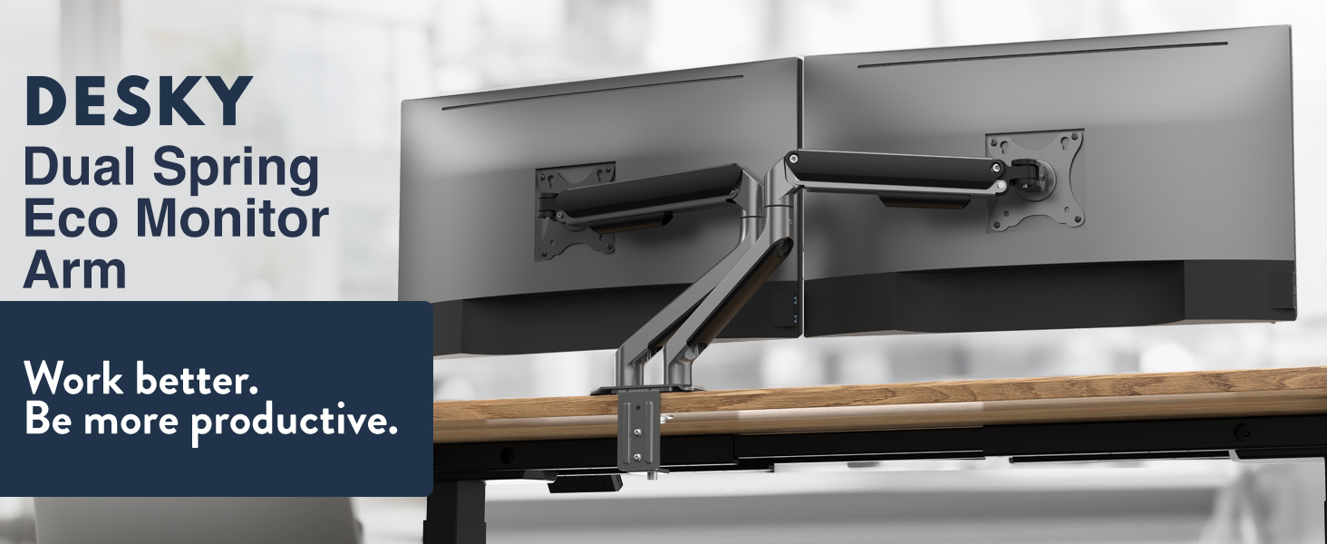 Desky Dual Spring Eco Monitor Arm