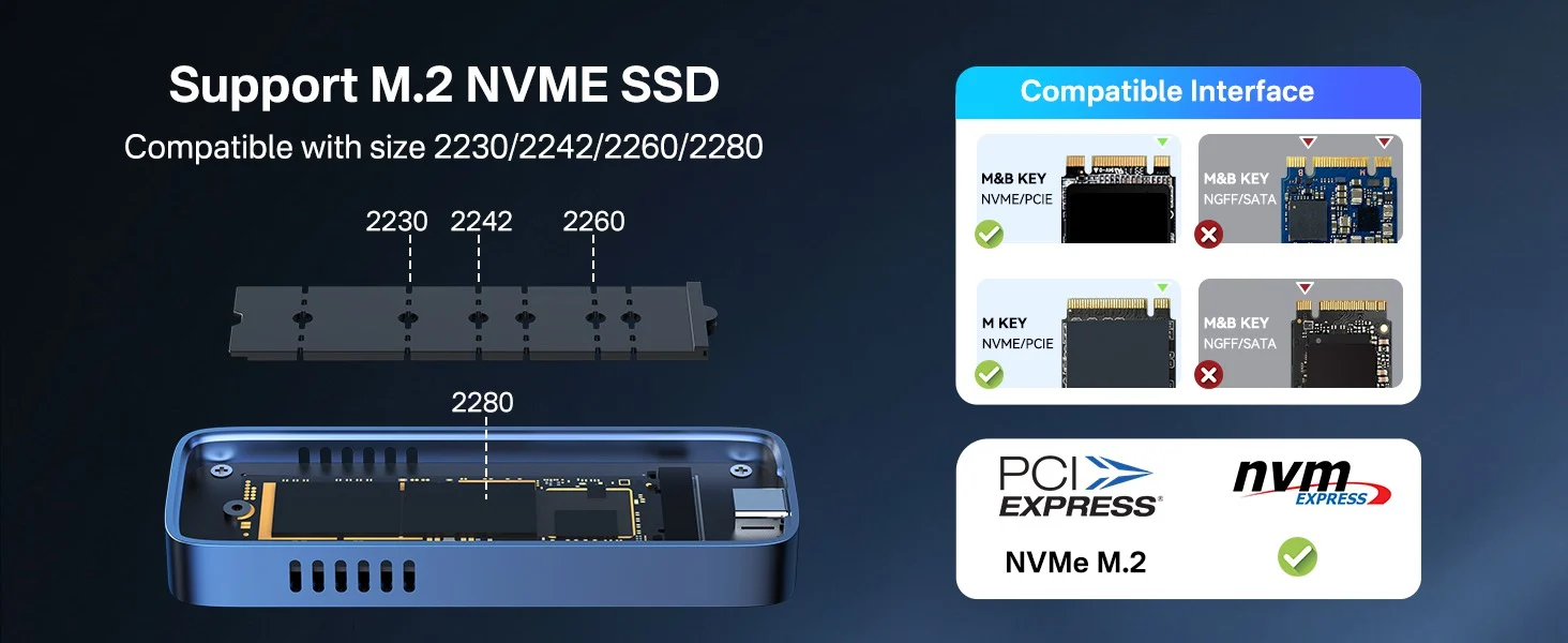 Wide M.2 NVMe Compatibility