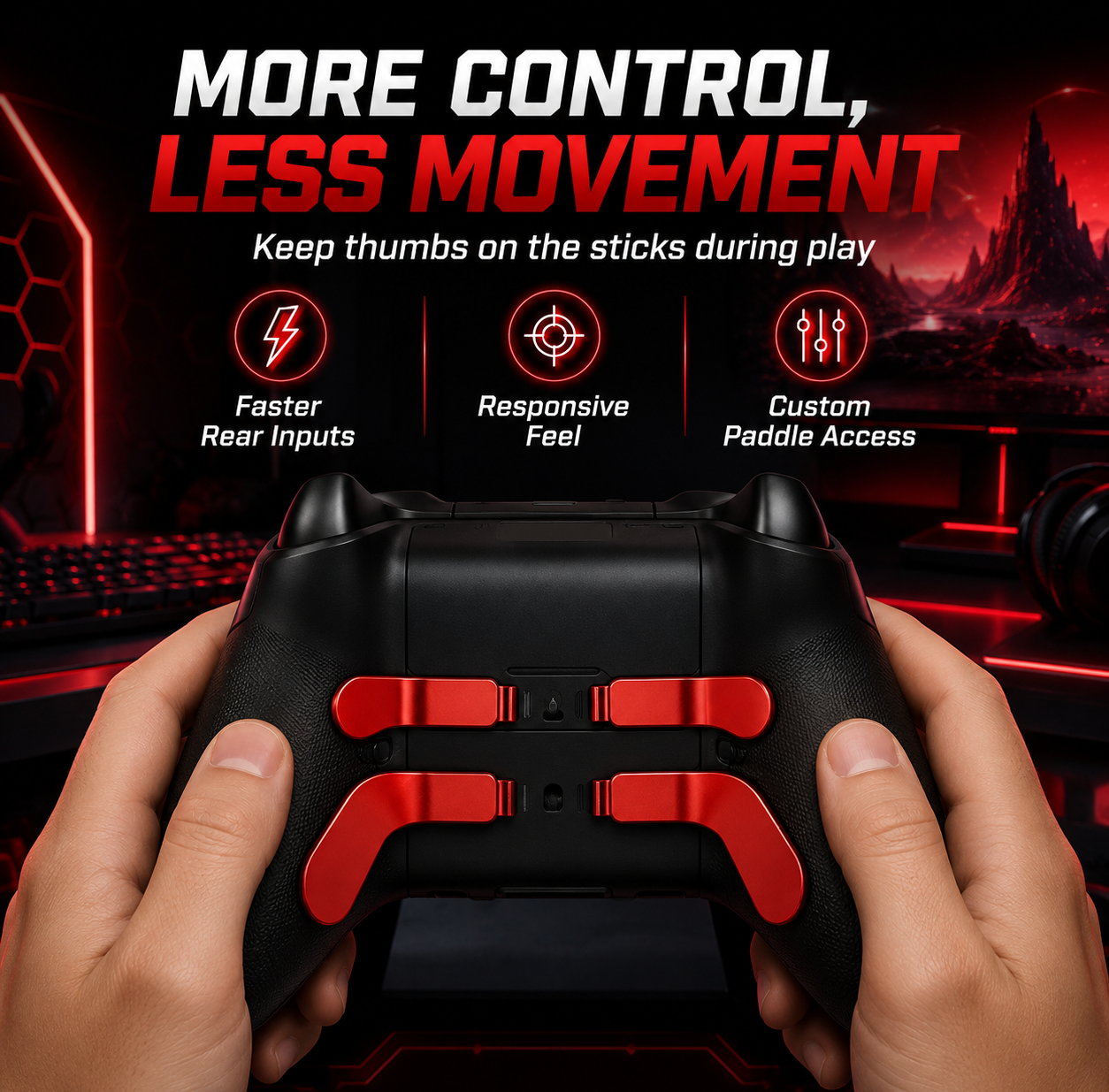 rear paddle control, elite controller gaming paddles