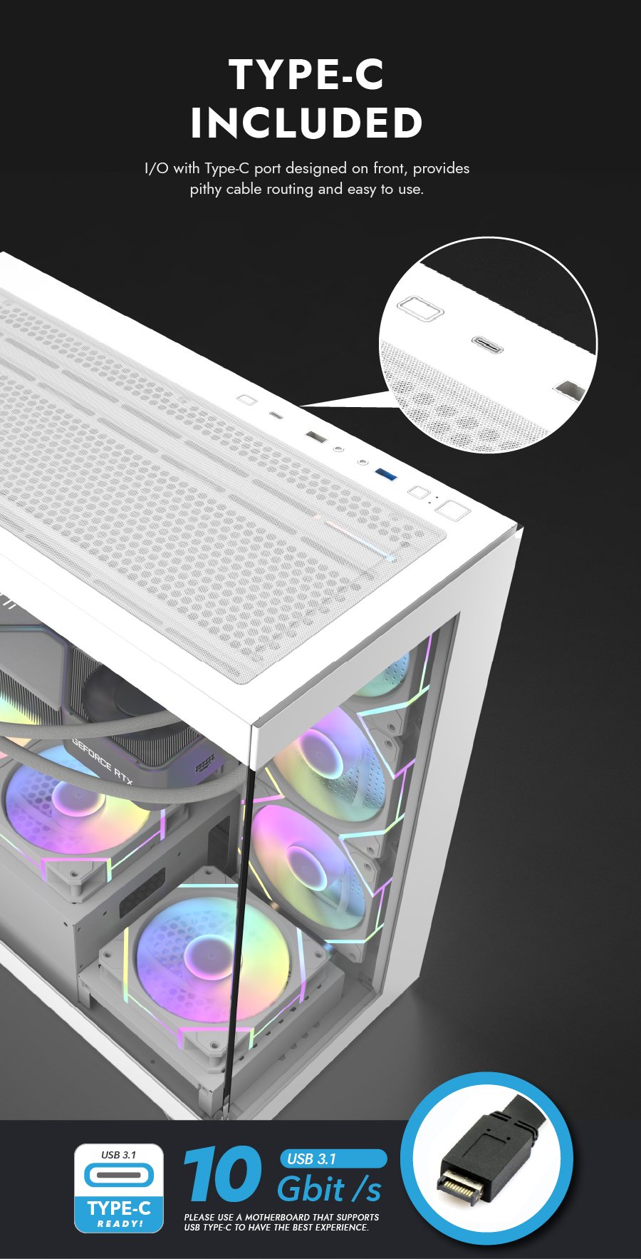 darkFlash DS900 ATX PC Case White