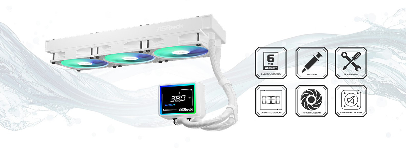 ASRock Challenger White 360 Digital AIO Liquid Cooler