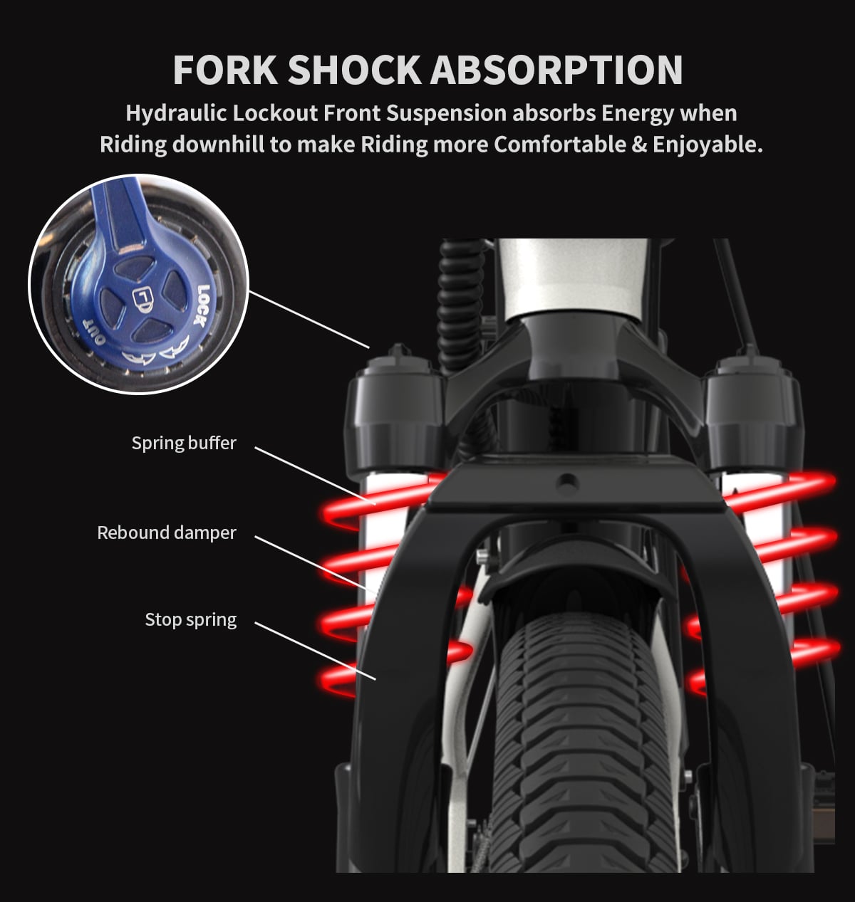 Aostirmotor Commuter City Electric Bike Fork Shock Absorption