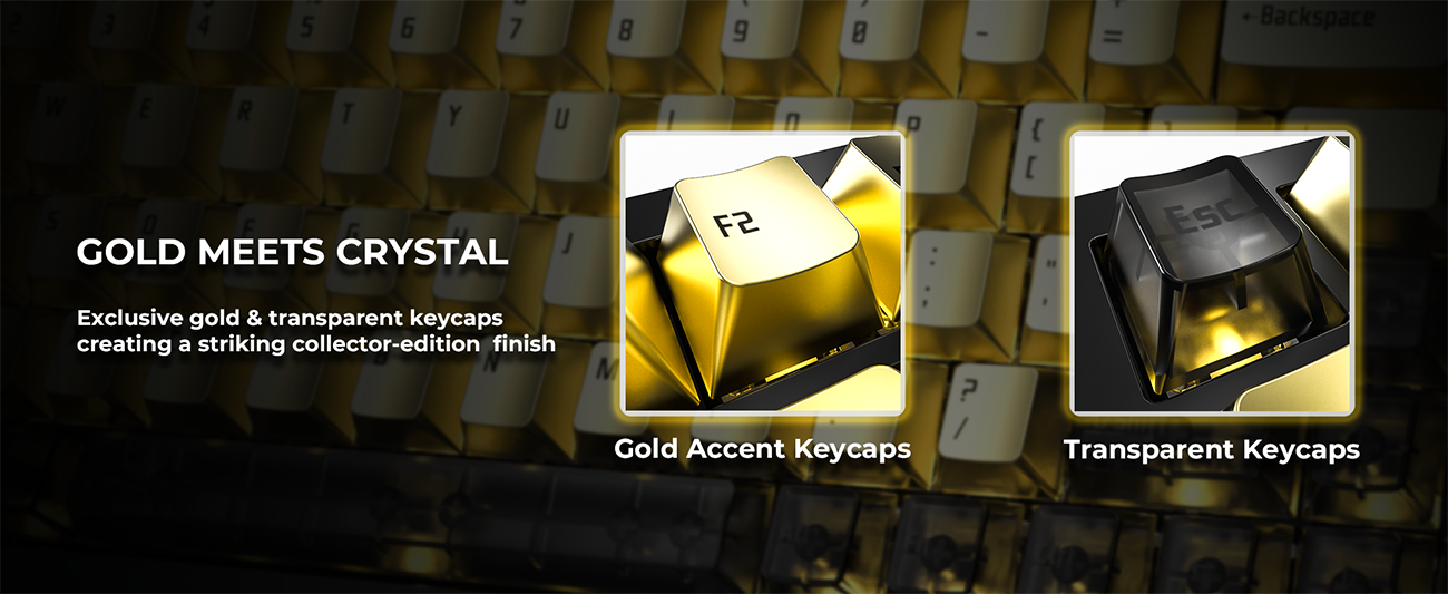 MONTECH MKey Pro Newegg 25th Anniversary Limited Gold Edition Mechanical Gaming Keyboard