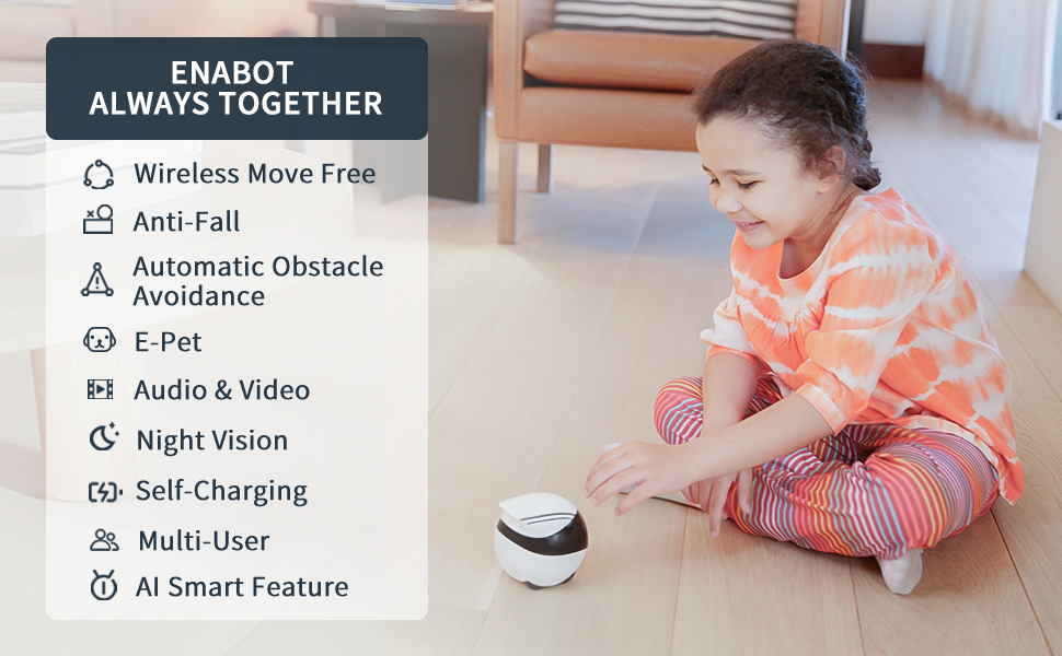 Enabot EBO AIR SE Home Robot Pet Camera Security Monitor 2 Way Audio AI  Tracking With E-Pet Wireless Self-Charging Night Vision