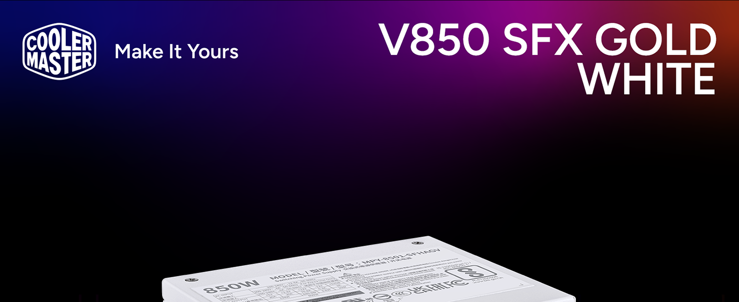 Cooler Master V850 SFX Gold 850W Fully Modular Power Supply White