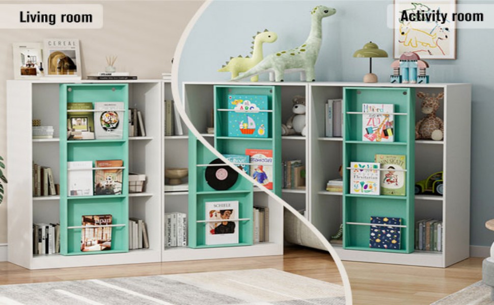 Bookcase with Sliding Storage Shelf