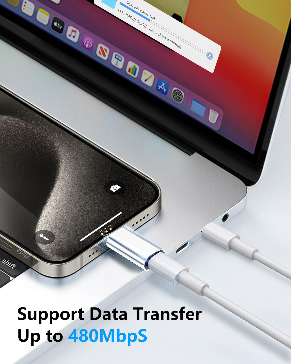 RIITOP USB C to Lightning Female Adapter