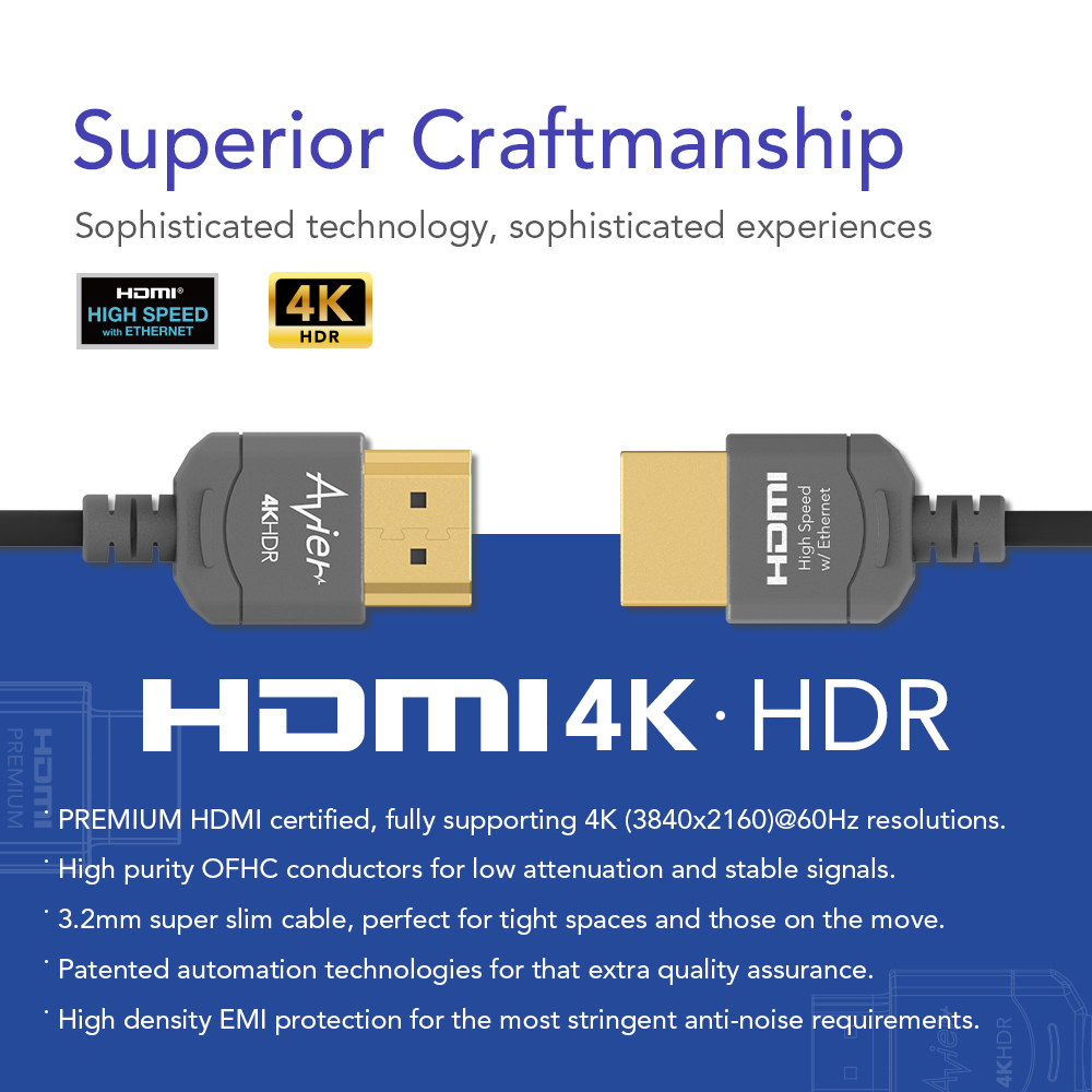 Avier PREMIUM Fit! Slim HDMI Cable 02