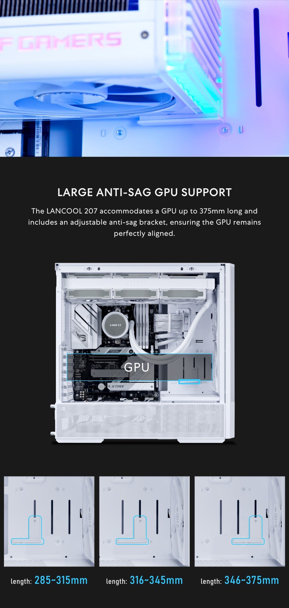 LIAN LI Lancool 207, White, ATX Mid Tower, Tempered Glass, PC Case