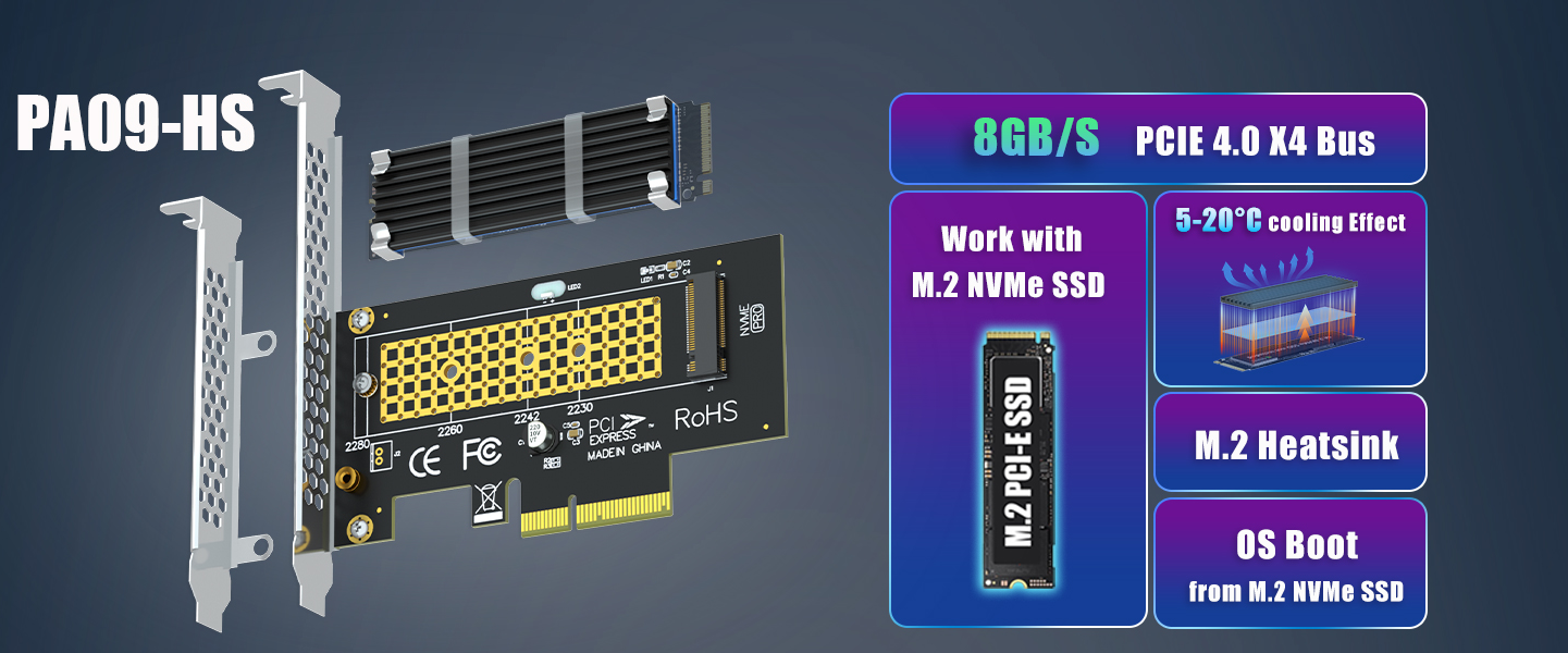 M.2 NVMe to PCIe 4.0 X4