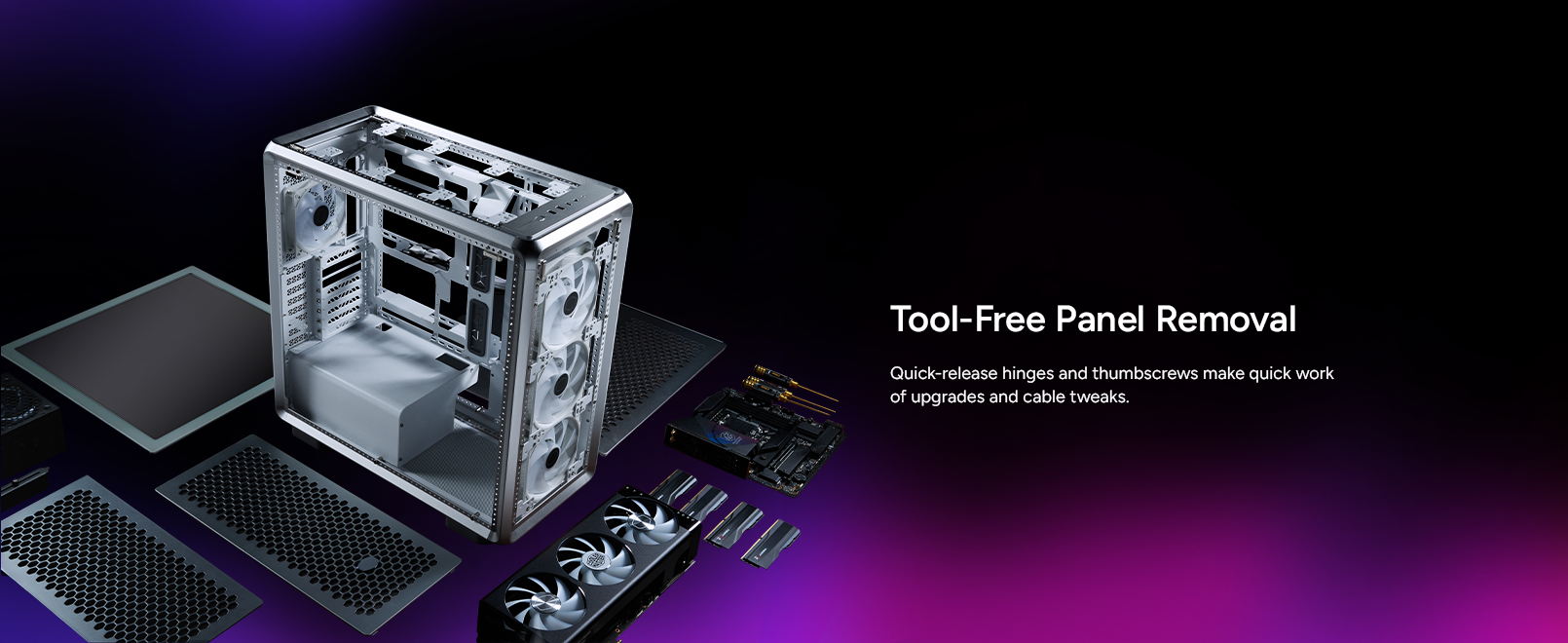 Cooler Master MasterFrame 600 Silver ATX Mid-Tower PC Case