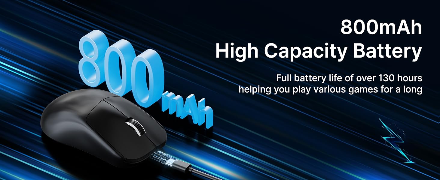 Wireless Gaming Mouse, PAW3311 Sensor, 49g Lightweight Mouse, 12000 DPI, 2.4G/BT5.0/USB-C Tri-Mode G