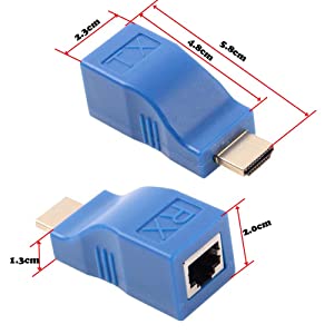 SatelliteSale HDMI Extender Adapter up to 100 feet over RJ45 Cat5-e Cat6 Cable