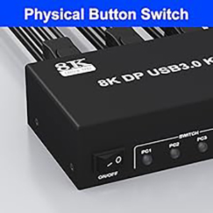 Switch by Panel button Push-button design allows for one-touch switching using a button on the KVM