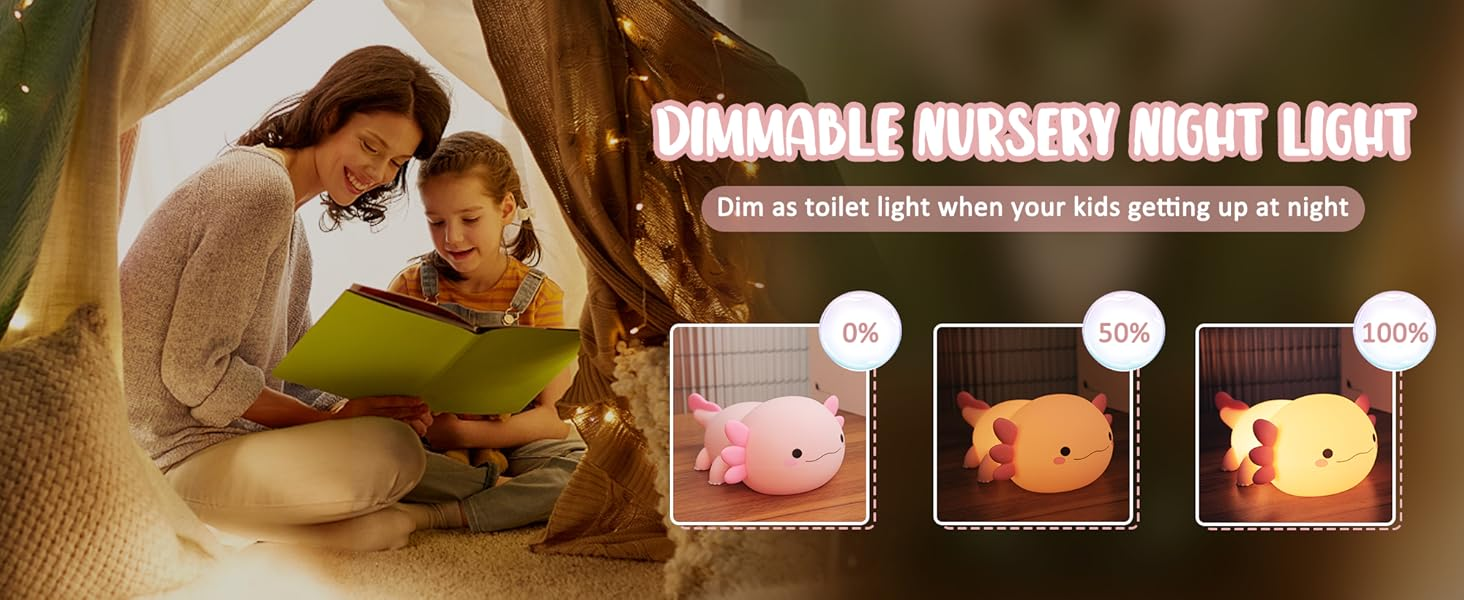 Cute salamander silicone touch baby light, timer  LED night light