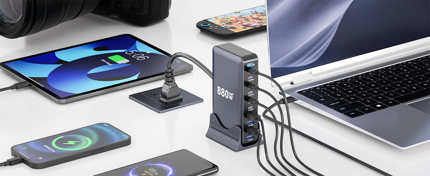Experience a cleaner desk, faster power delivery, and safer, smarter charging finally, everything po